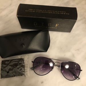 Diff Cruz black aviator sunglasses